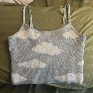 small blue crop top